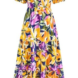 Floral Maxi Dress with Puff Sleeves